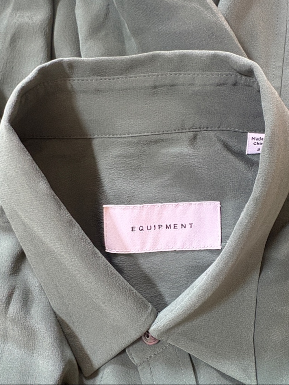 Equipment Olive Green Button-Up Dress Shirt